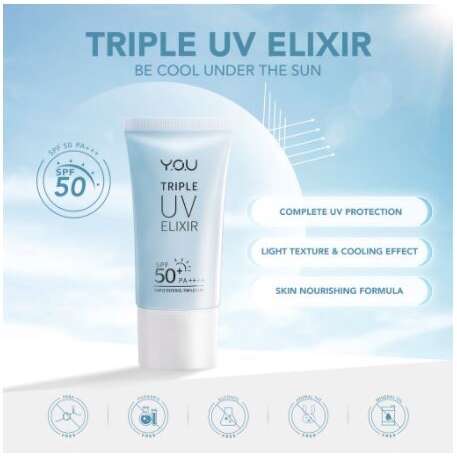 Y.O.U Sunscreen Y.o.u Triple UV Exilir SPF 50 Pa ++++