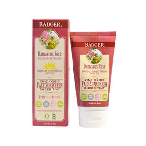 Zinc Oxide Face Sunscreen Sheer Tint, SPF 25, Damascus Rose